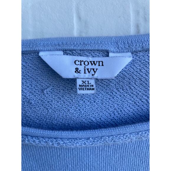 Blue Crown & Ivy Pullover Sweatshirt XL pineapple.  100% Cotton - Picture 3 of 6